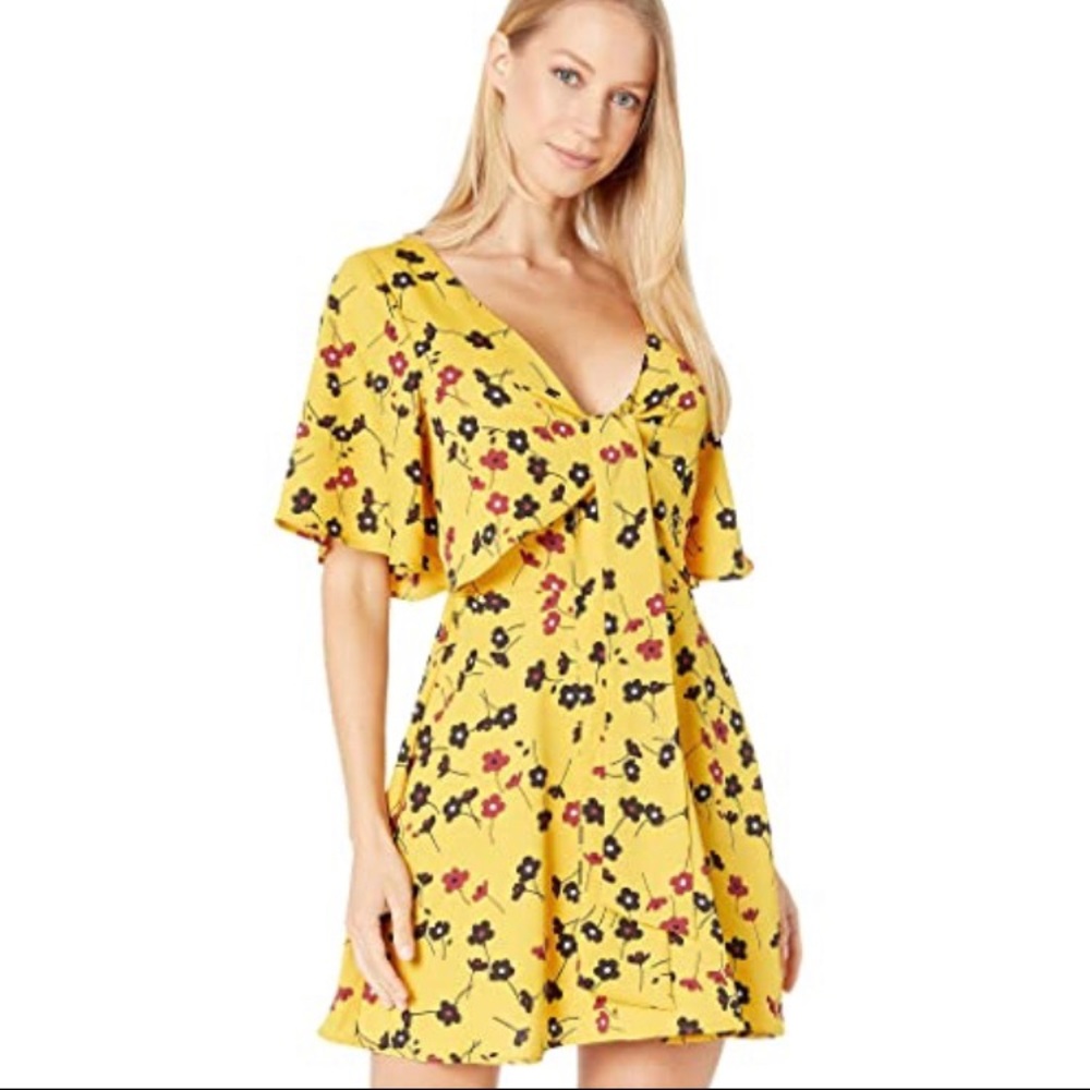 BCBG Women’s Floral- Print Tie-Front Day Dress